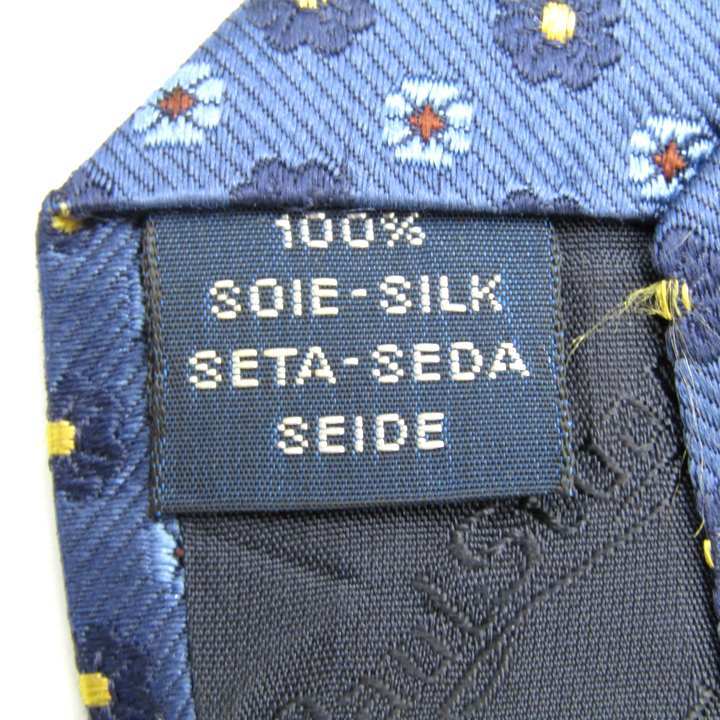  paul (pole) Stuart бренд галстук общий рисунок цветочный принт мелкий рисунок рисунок шелк Италия производства PO мужской темно-синий PAUL STUART