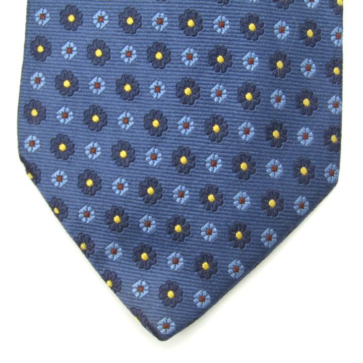  paul (pole) Stuart бренд галстук общий рисунок цветочный принт мелкий рисунок рисунок шелк Италия производства PO мужской темно-синий PAUL STUART