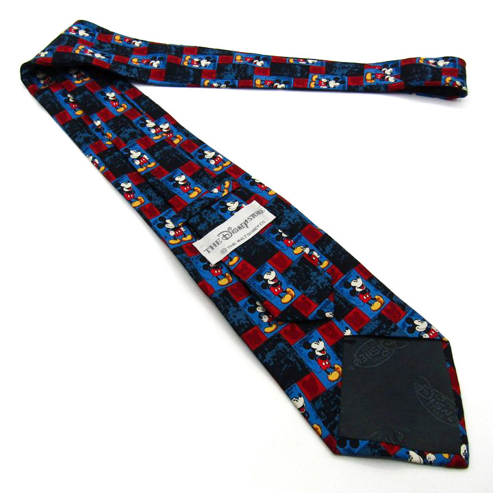  Disney бренд галстук Mickey Mouse общий рисунок шелк Италия производства Disney магазин PO мужской голубой Disney