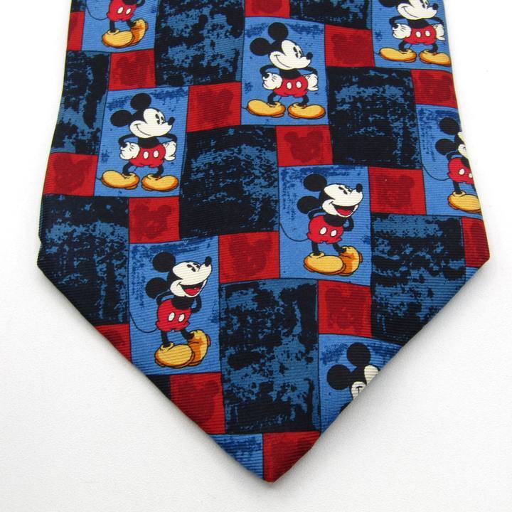  Disney бренд галстук Mickey Mouse общий рисунок шелк Италия производства Disney магазин PO мужской голубой Disney