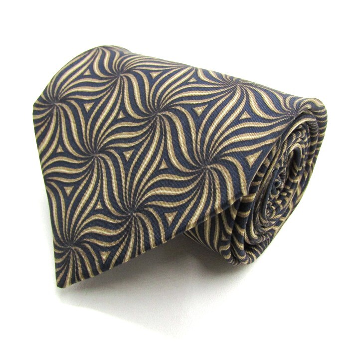 カルバンクライン ブランド ネクタイ 幾何学模様 総柄 シルク PO メンズ ベージュ Calvin klein_画像1