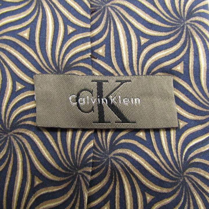 カルバンクライン ブランド ネクタイ 幾何学模様 総柄 シルク PO メンズ ベージュ Calvin klein_画像4