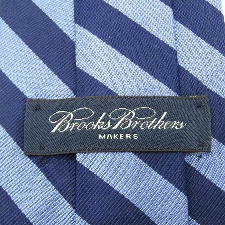 ブルックスブラザーズメーカーズ ブランド ネクタイ ストライプ柄 シルク USA製 PO メンズ ブルー BROOKS BROTHERS MAKERS_画像4