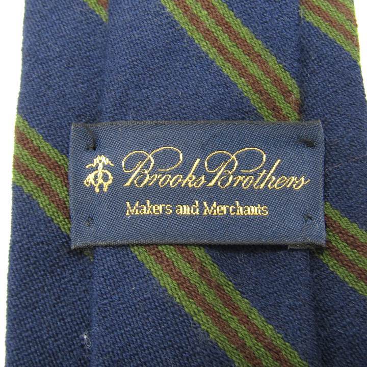 ブルックスブラザーズ ブランド ネクタイ ストライプ柄 ウール シルク USA製 PO メンズ ネイビー Brooks Brothers_画像4