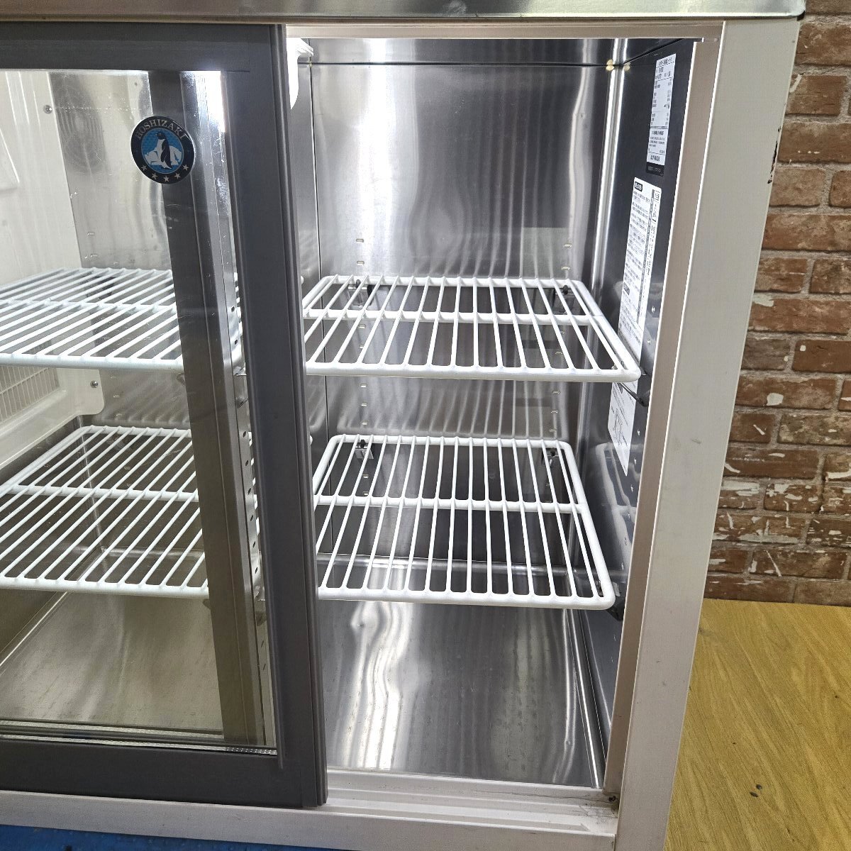 ★☆*5j086 HOSHIZAKI ホシザキ 台下冷蔵ショーケース RTS-90STB2 業務用スライドドア 幅90cm 奥行45cm コールドテーブル 動作保証品♪☆★_画像7