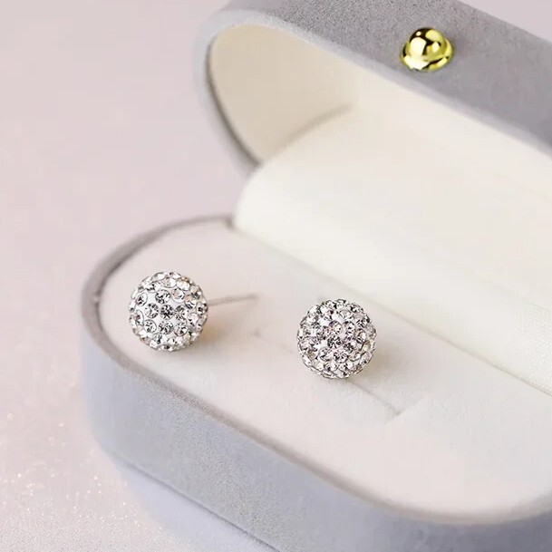 S925 ジルコニア ミラーボール 6mm スタッド ピアス シルバー_画像1