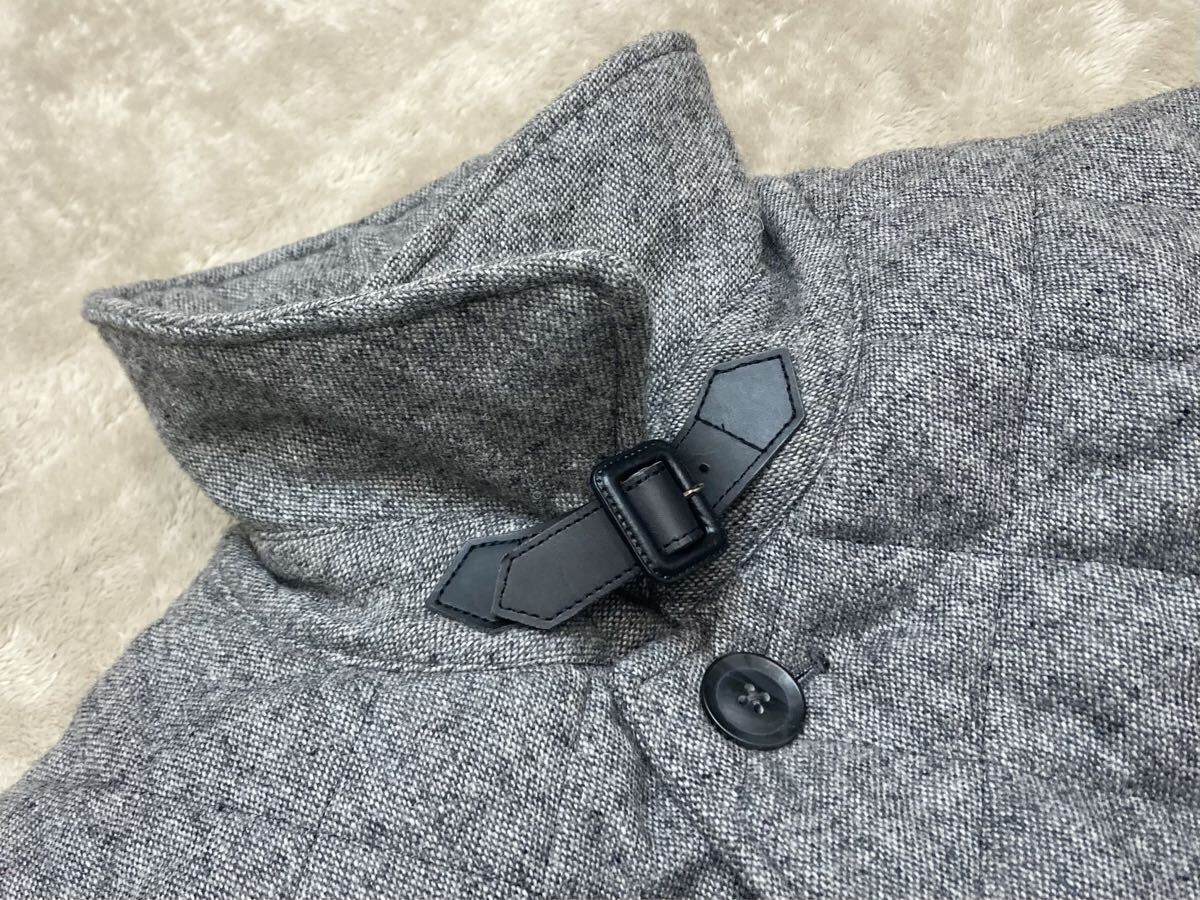 【極暖】未使用級 EDDIE BAUER エディーバウアー「Thermore」キルティングジャケット/XL程度(L) グレー ツイード生地 中綿 キルトダイヤ_画像5