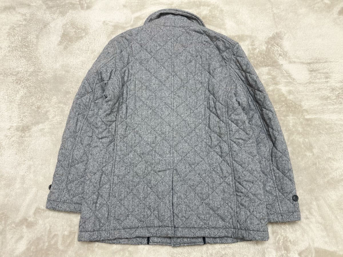 【極暖】未使用級 EDDIE BAUER エディーバウアー「Thermore」キルティングジャケット/XL程度(L) グレー ツイード生地 中綿 キルトダイヤ_画像9