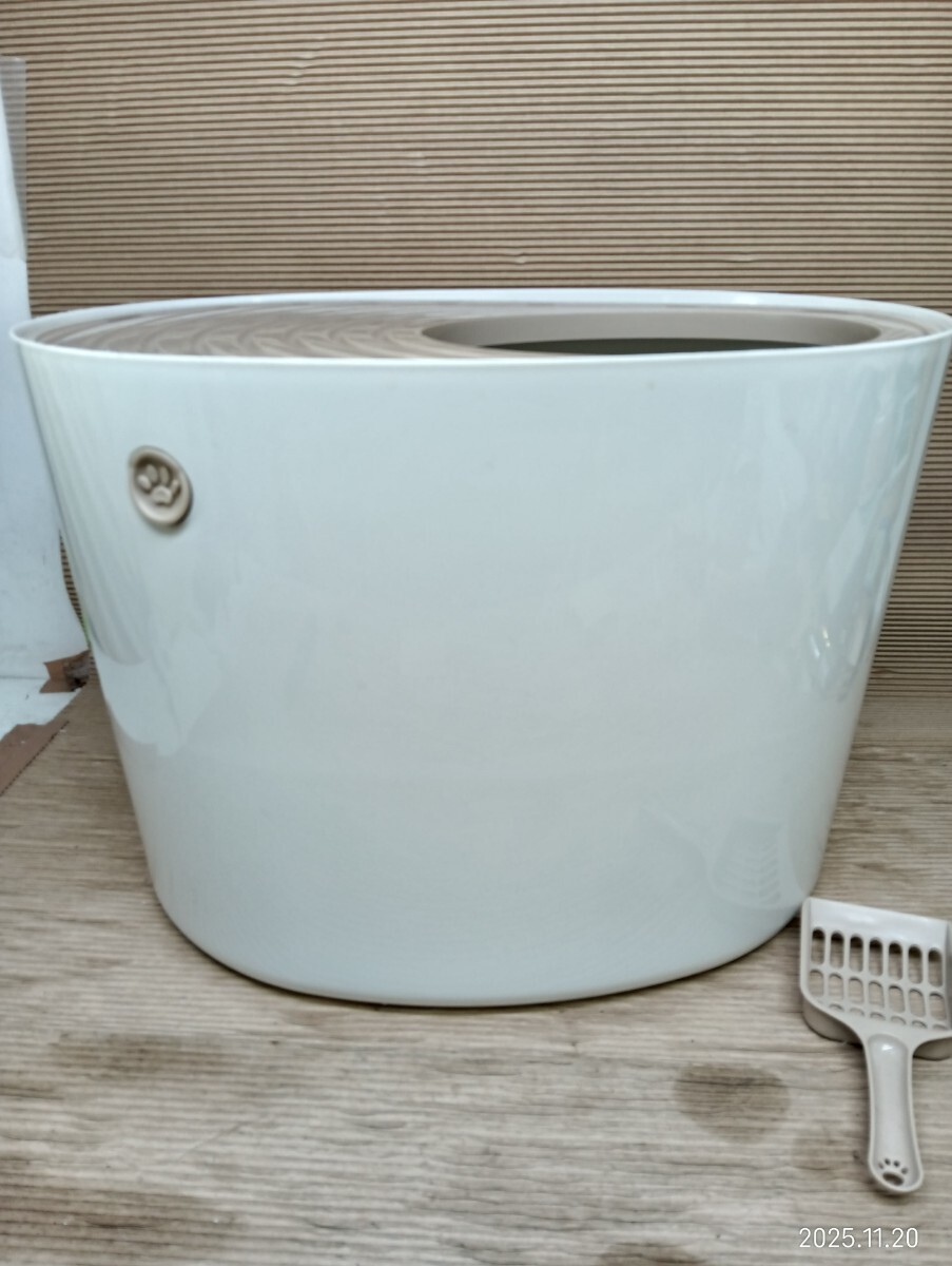 ◇ IRIS 上から猫トイレ ホワイト アイリスオーヤマ PUNT-530 スコップ付 (2)_画像2