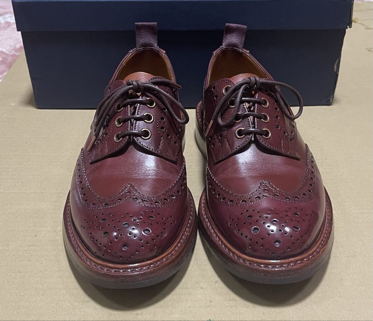 トリッカーズ バートン ウィングチップ　革靴　バーガンディ　サイズ6 25cm 送料込み_画像6