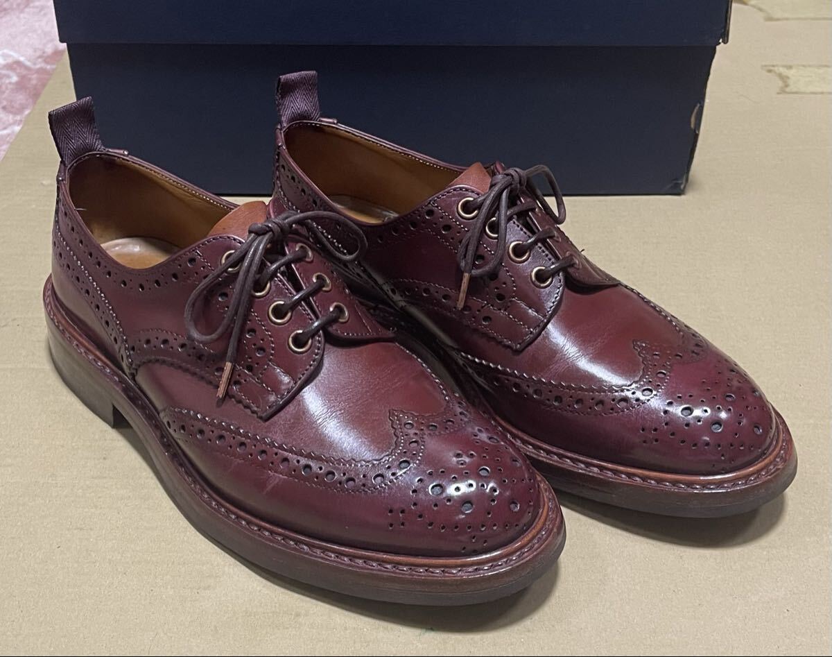 トリッカーズ バートン ウィングチップ　革靴　バーガンディ　サイズ6 25cm 送料込み_画像3