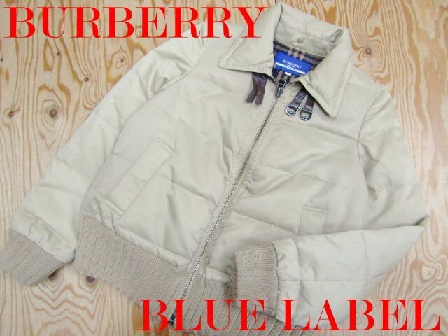 ★バーバリーブルーレーベル BURBERRY★レディース 裏ノバチェック ダウンジャケット ベージュ★R71102015A_画像1