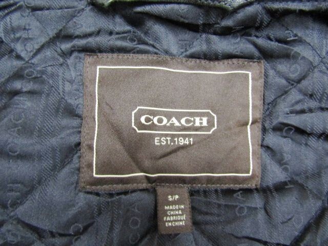 * Coach COACH* воротник вельвет стеганная куртка черный мужской *R71123018B