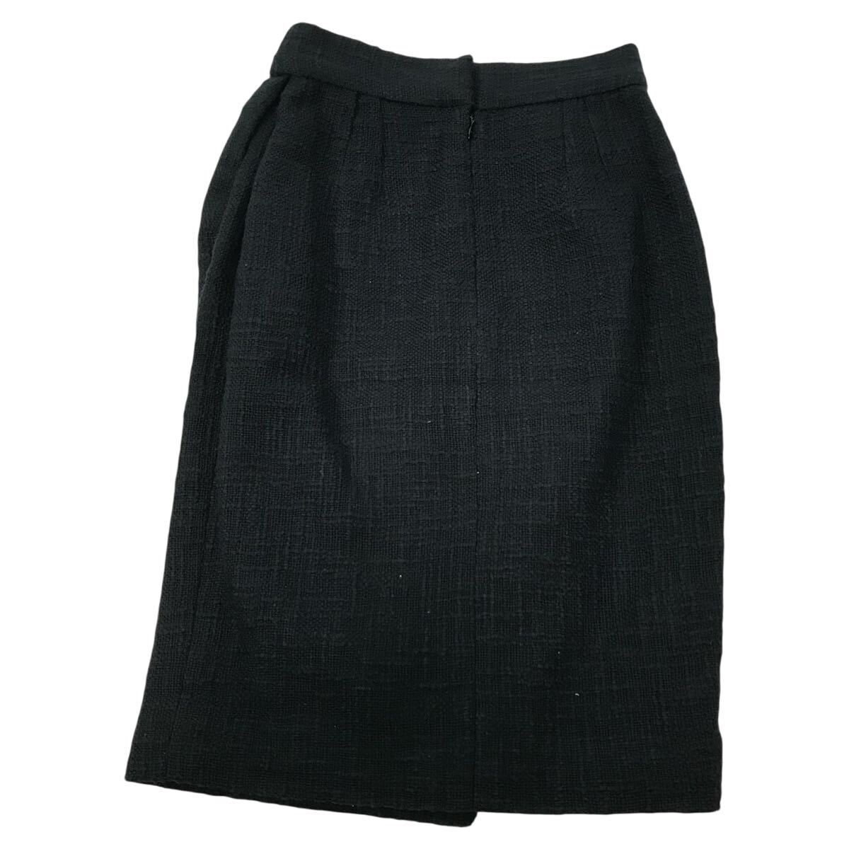 e56 Vintage CHANEL 12A シャネル ドレープ ひざ丈 スカート ひざ丈スカート 34 フランス製　P43905 V32289 正規品 コットン ボトム_画像4