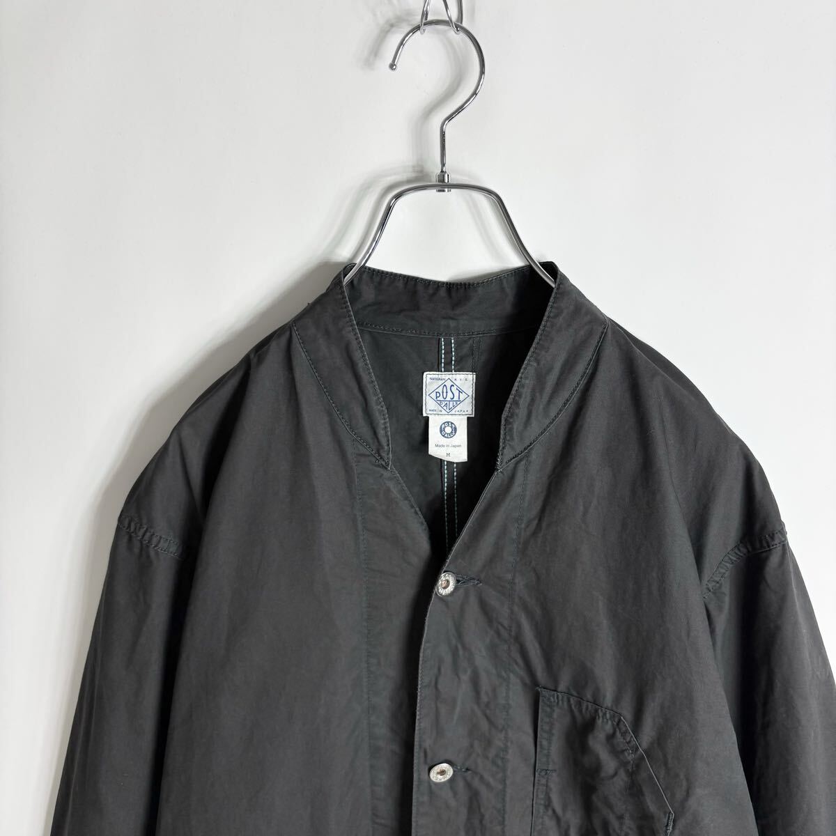 20SS POST O'ALLS 1109R LT2 light twill charcoal 日本製 ポストオーバーオールズ バナナカラー カバーオール ジャケット size M_画像3