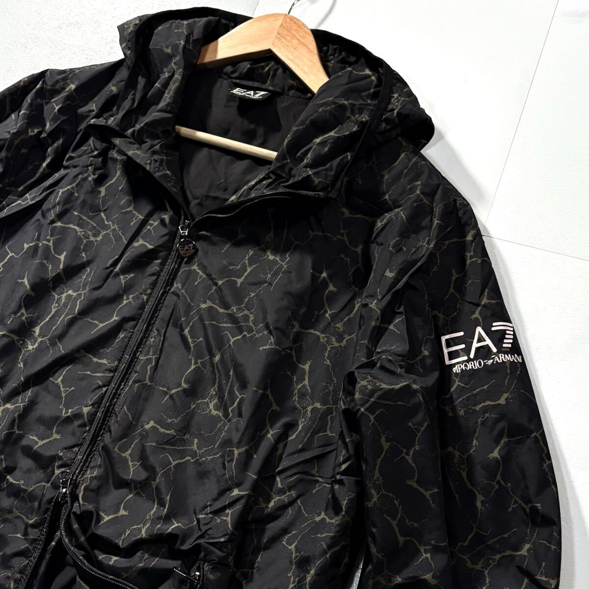 XL размер соответствует *EMPORIO ARMANI Emporio Armani нейлон Parker незначительный с хлопком жакет двойной Zip общий рисунок плечо EA7 Logo стирка возможно *