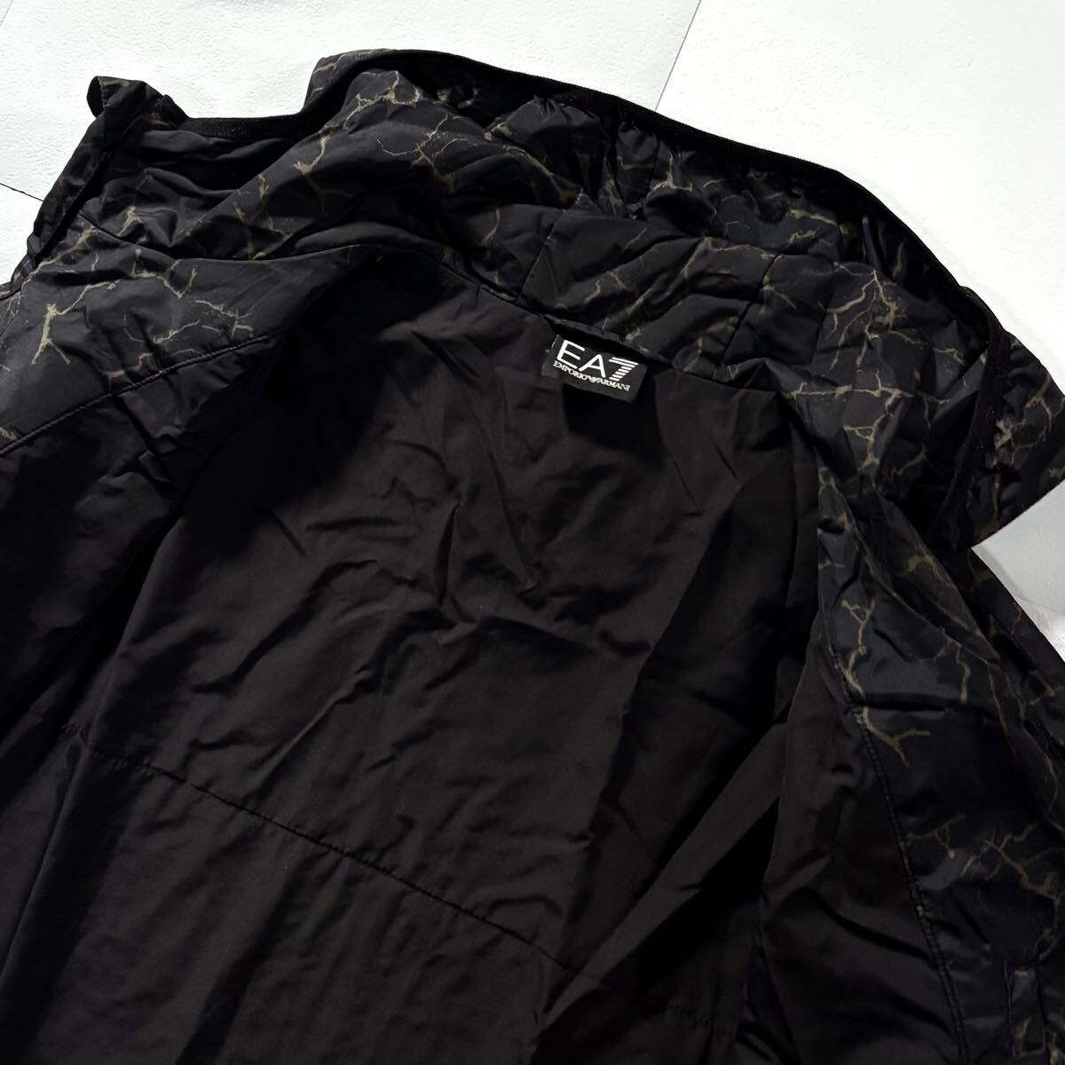 XL размер соответствует *EMPORIO ARMANI Emporio Armani нейлон Parker незначительный с хлопком жакет двойной Zip общий рисунок плечо EA7 Logo стирка возможно *