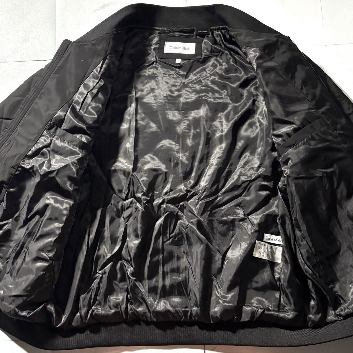 未使用級/XLサイズ位●カルバンクライン フライトジャケット ボンバー MA-1 Calvin Klein 中綿 キルティング ロゴチャーム ロゴ金具 洗濯◎_画像6