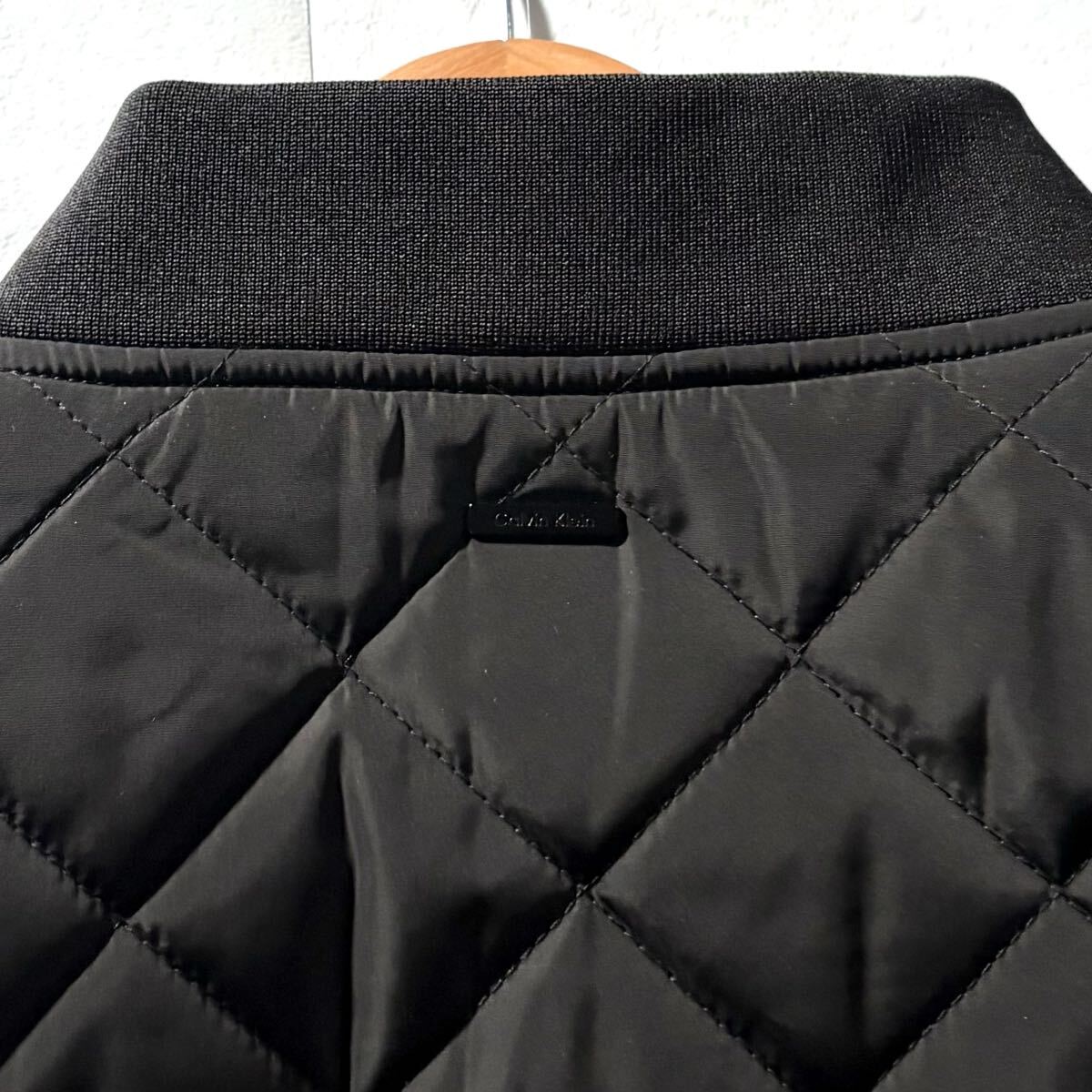 未使用級/XLサイズ位●カルバンクライン フライトジャケット ボンバー MA-1 Calvin Klein 中綿 キルティング ロゴチャーム ロゴ金具 洗濯◎_画像10