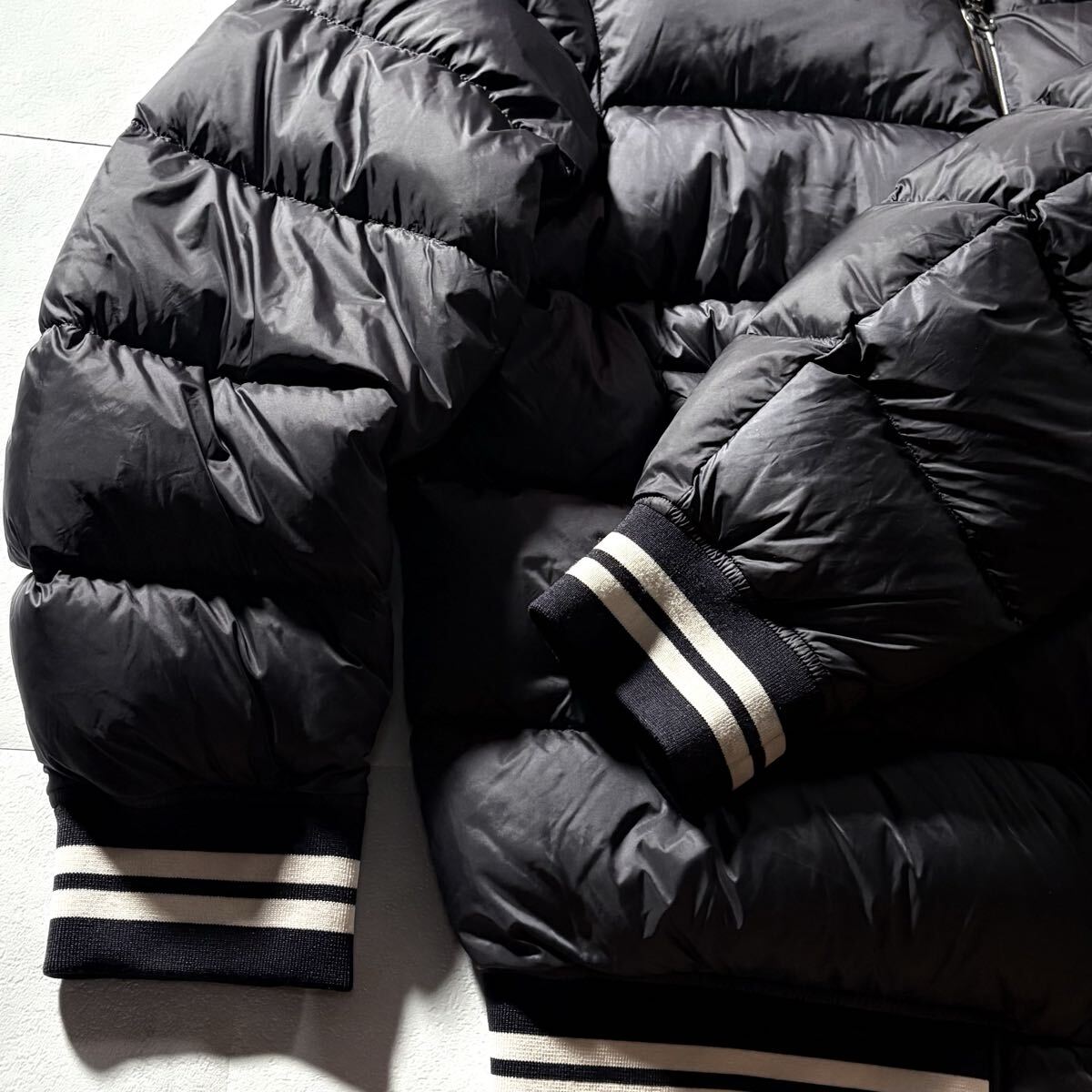 未使用級/XLサイズ●極暖 ARMANI EXCHANGE アルマーニ エクスチェンジ リアル ダウンジャケット スタジャン ダブルジップ AXロゴ 洗濯可_画像4