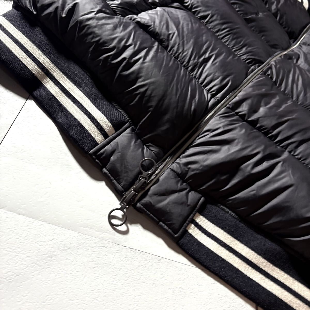 未使用級/XLサイズ●極暖 ARMANI EXCHANGE アルマーニ エクスチェンジ リアル ダウンジャケット スタジャン ダブルジップ AXロゴ 洗濯可_画像5