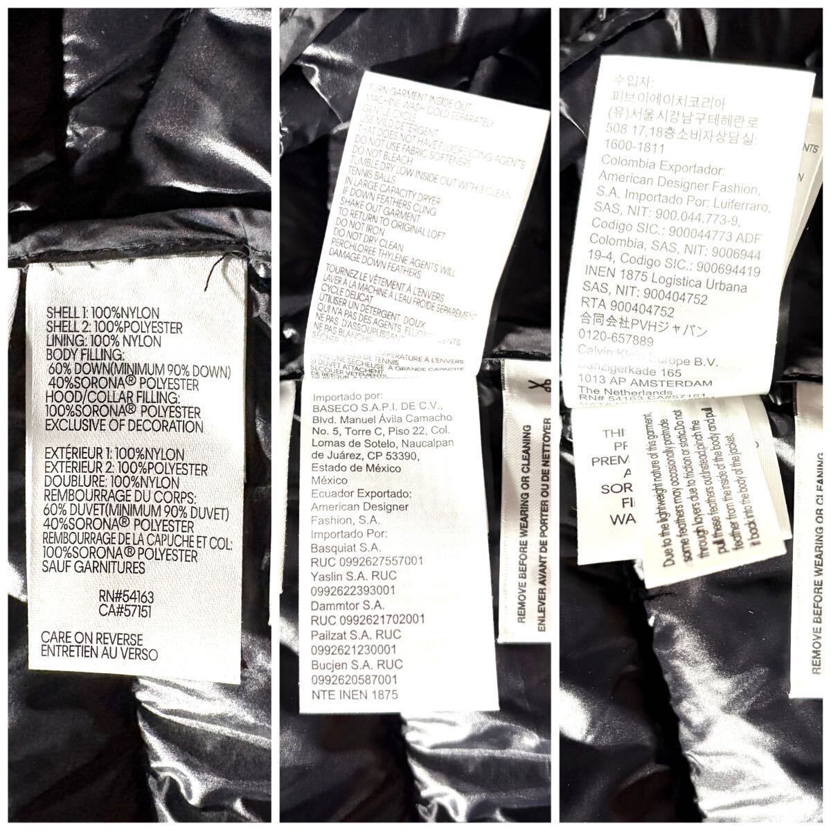 未使用級/XLサイズ●Calvin Klein カルバンクライン プレミアム ダウンジャケット アウター 光沢感 軽量 パッカブル ロゴワッペン 裏地ロゴ_画像9
