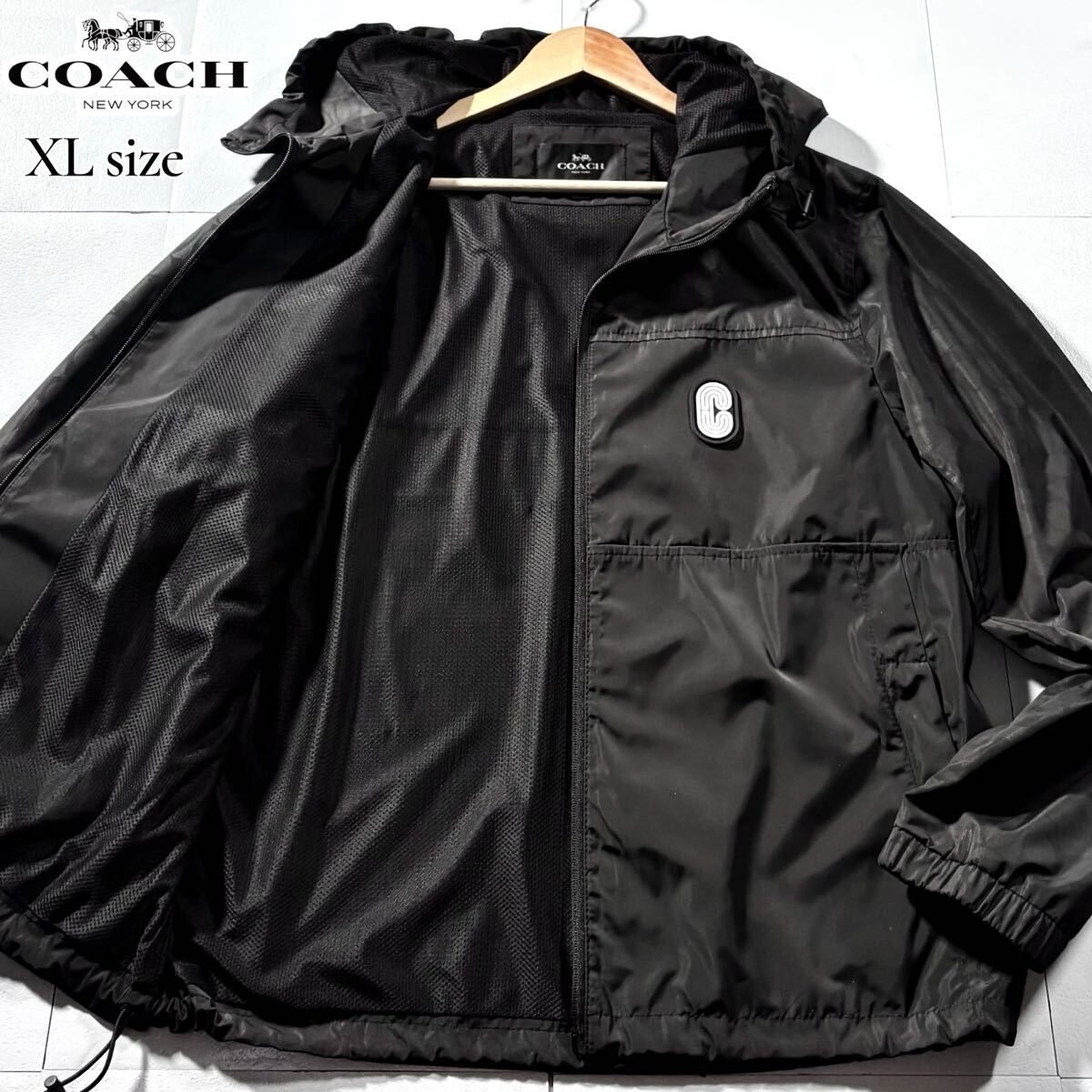  не использовался класс /XL размер соответствует * близко год модели COACH Coach нейлон жакет Parker signature рисунок CC общий рисунок переключатель .C Logo нашивка стирка возможность *