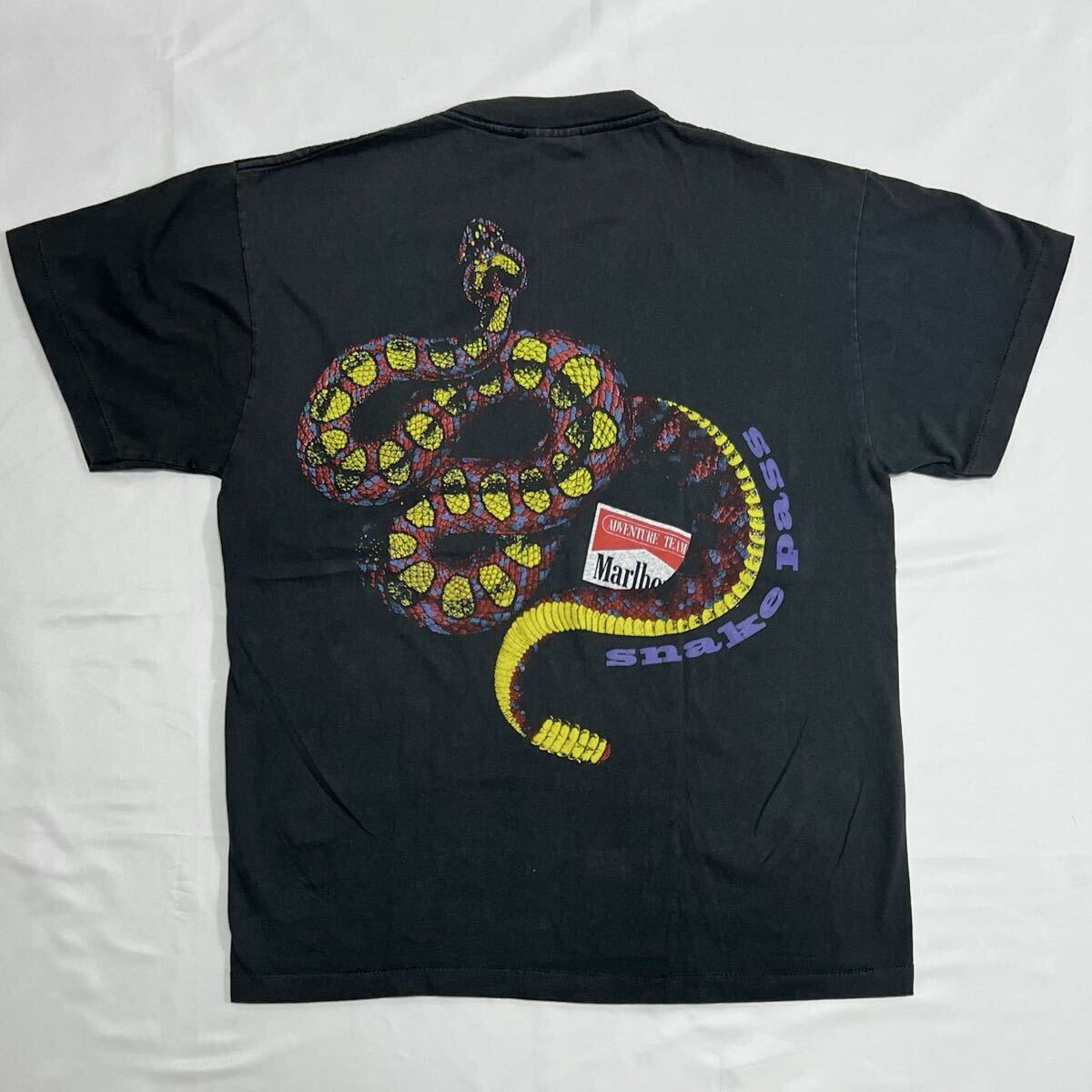 USA製 Marlboro マルボロ スネークパス ブラック 黒 L タバコ Snake Pass Tシャツ Tee 山田蓮 snakepass_画像1