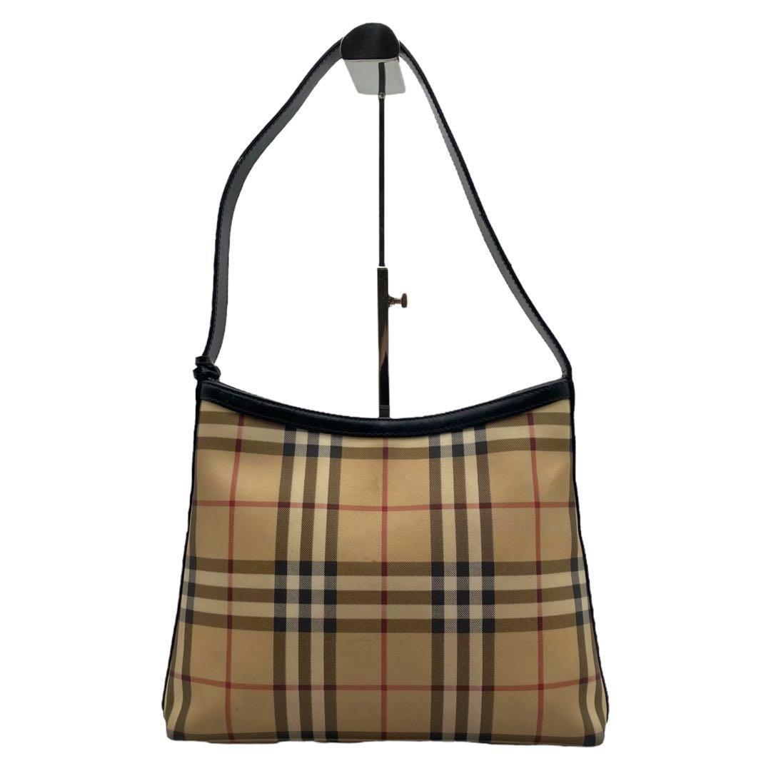 Auth Vintage Burberry Nova Check Shoulder Bag ヴィンテージ バーバリー ノバチェック ワンショルダーバッグ 肩掛け PVCレザー_画像2