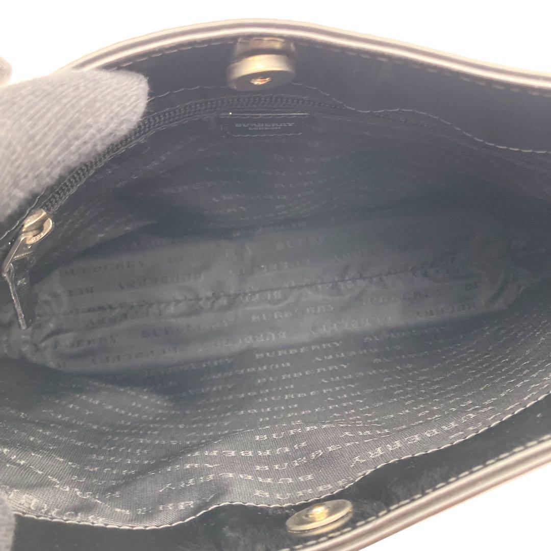 Auth Vintage Burberry Nova Check Shoulder Bag ヴィンテージ バーバリー ノバチェック ワンショルダーバッグ 肩掛け PVCレザー_画像9