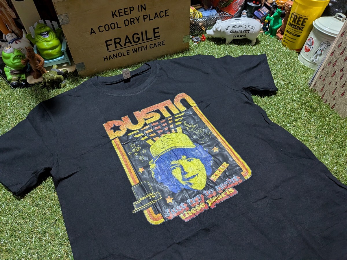 新品｜早い者勝ち！ストレンジャーシングス│ダスティン│海外ドラマ輸入Tシャツ│海外インポート品│サイズL│ブラック、黒│ストリート_画像7