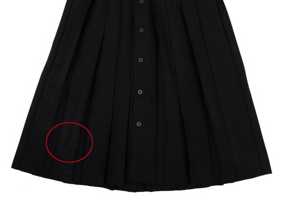 アツロウタヤマATSURO TAYAMA ポリプリーツフロントボタンストラップスカート 黒M位 【レディース】_画像7