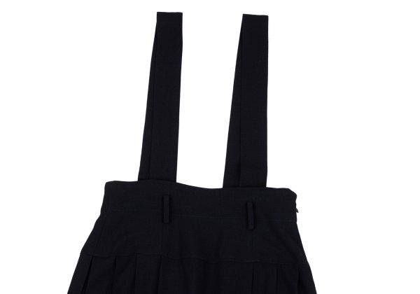 アツロウタヤマATSURO TAYAMA ウールプリーツショルダーストラップスカート 紺M位 【レディース】_画像3