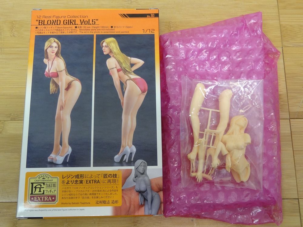 ハセガワ 1/12 12リアルフィギュア コレクション ブロンドガール等4個まとめ ガレージキット 説明書欠品のジャンク品 未組立_画像5