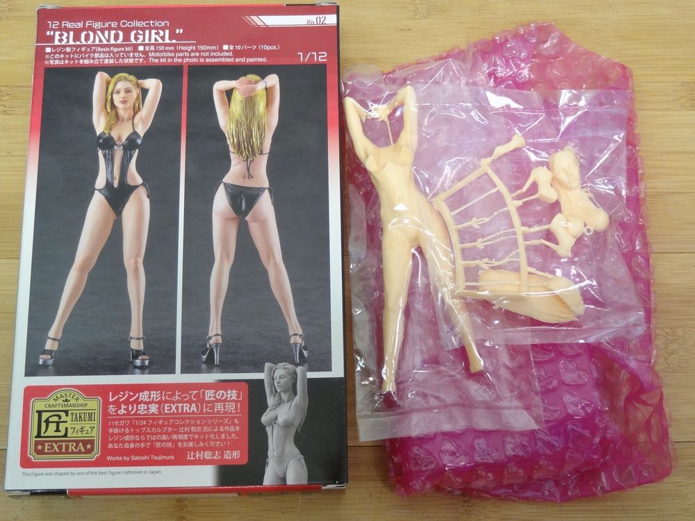 ハセガワ 1/12 12リアルフィギュア コレクション ブロンドガール等4個まとめ ガレージキット 説明書欠品のジャンク品 未組立_画像6