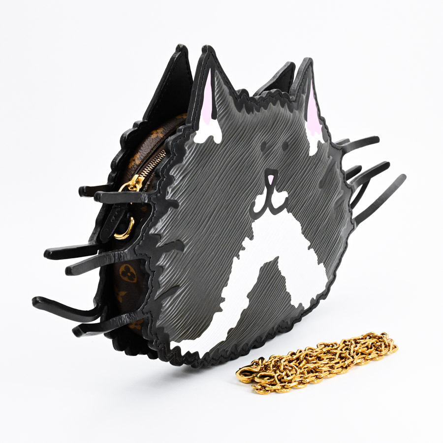 ルイヴィトン キャットポシェットチェーンショルダー ショルダーバッグ M53169 グレー レディース 中古B品_画像2