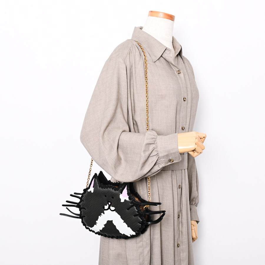 ルイヴィトン キャットポシェットチェーンショルダー ショルダーバッグ M53169 グレー レディース 中古B品_画像6