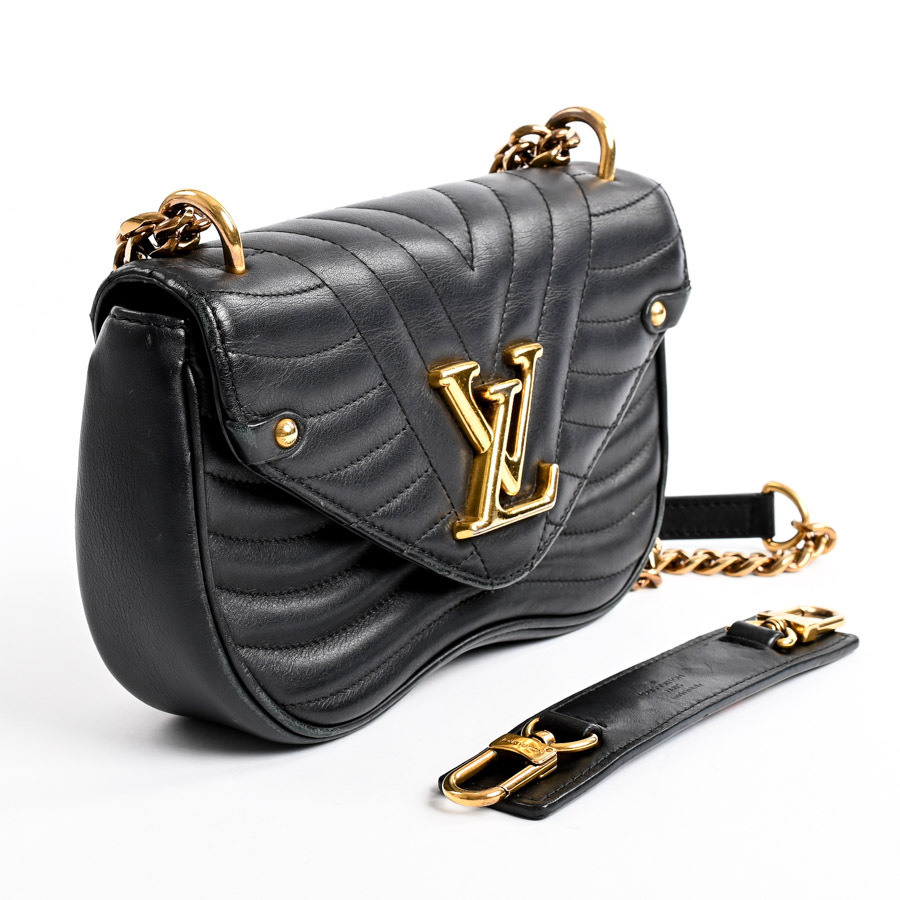  Louis Vuitton новый wave цепь сумка PM сумка на плечо M51683 черный женский б/у AB товар 