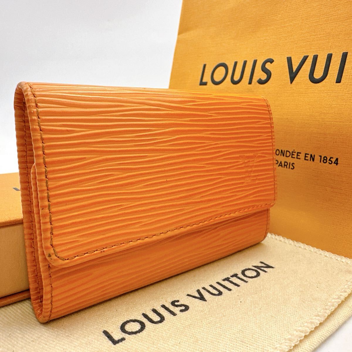 6046[ почти превосходный товар ]LOUIS VUITTON Louis Vuitton epi myurutikre6 6 полосный чехол для ключей ключ inserting M6381H/CA0045