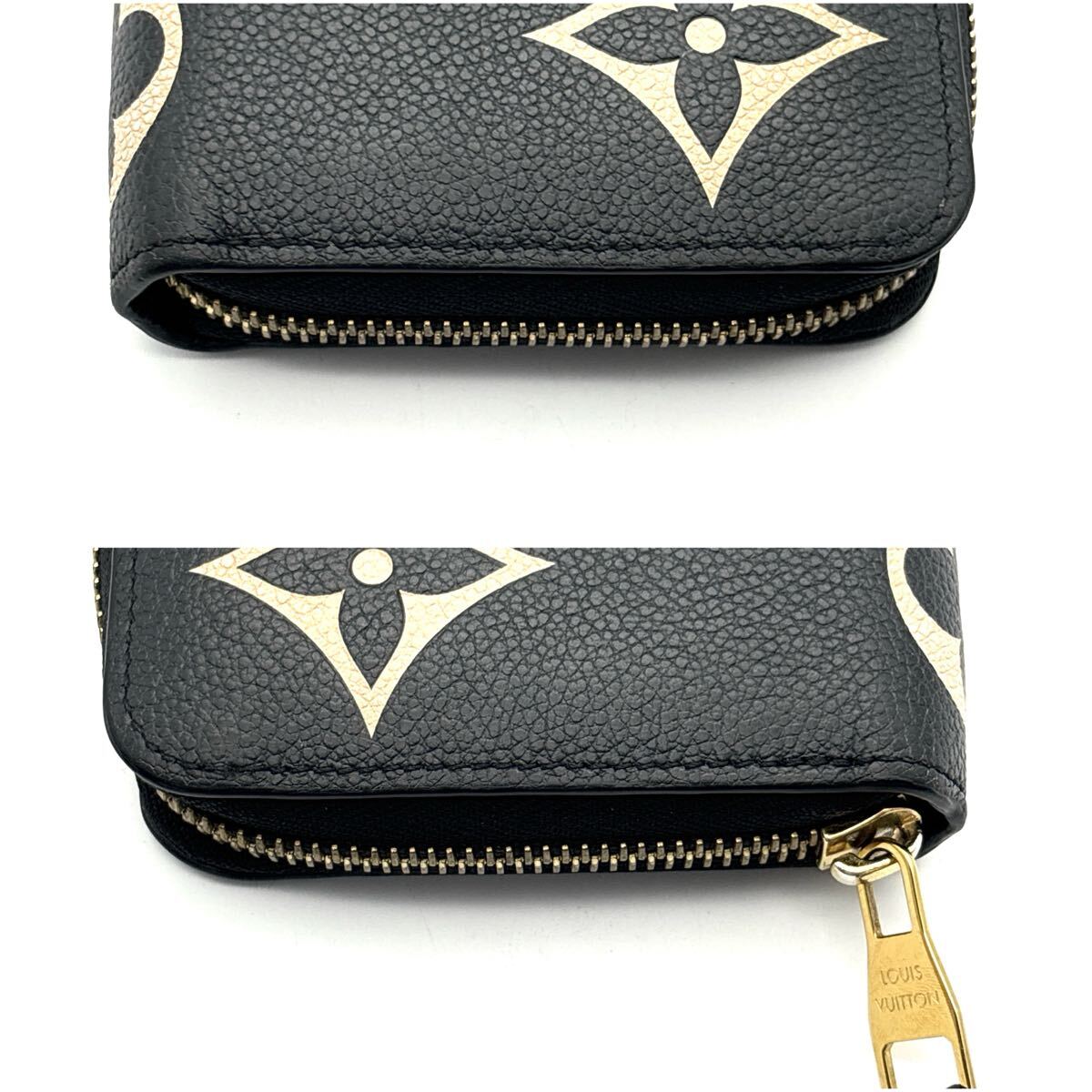 現行◆極美品◆LOUIS VUITTON ルイヴィトン ジッピーウォレット モノグラム アンプラント バイカラー 長財布 ノワール 黒_画像4