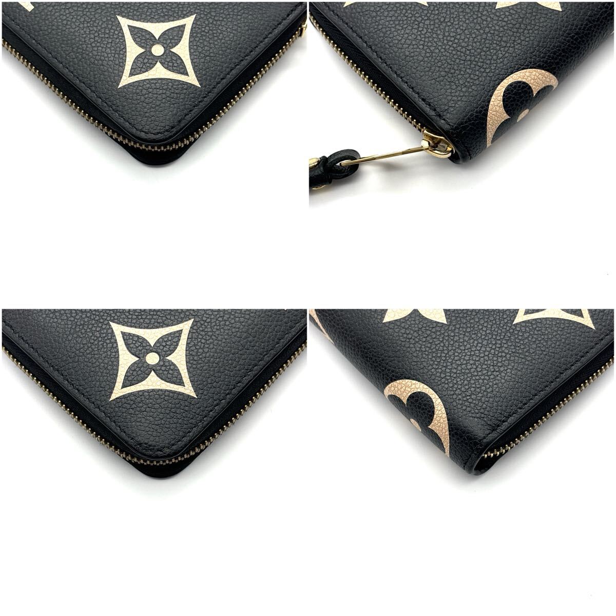 現行◆極美品◆LOUIS VUITTON ルイヴィトン ジッピーウォレット モノグラム アンプラント バイカラー 長財布 ノワール 黒_画像5