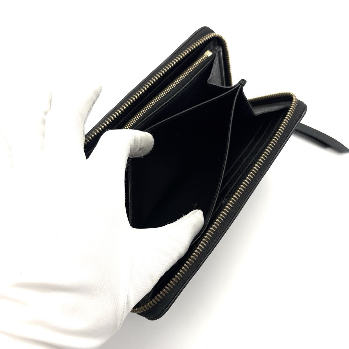 現行◆極美品◆LOUIS VUITTON ルイヴィトン ジッピーウォレット モノグラム アンプラント バイカラー 長財布 ノワール 黒_画像8