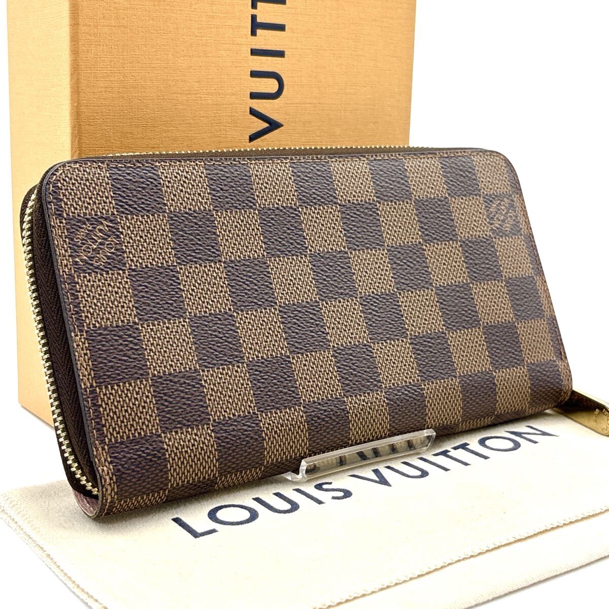 現行型◆LOUIS VUITTON ルイヴィトン ジッピーウォレット ダミエ エベヌ ローズバレリーヌ 長財布 ロングウォレット レディース_画像2