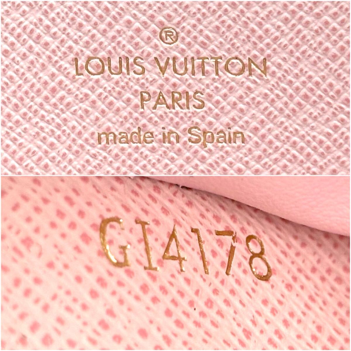 現行型◆LOUIS VUITTON ルイヴィトン ジッピーウォレット ダミエ エベヌ ローズバレリーヌ 長財布 ロングウォレット レディース_画像10