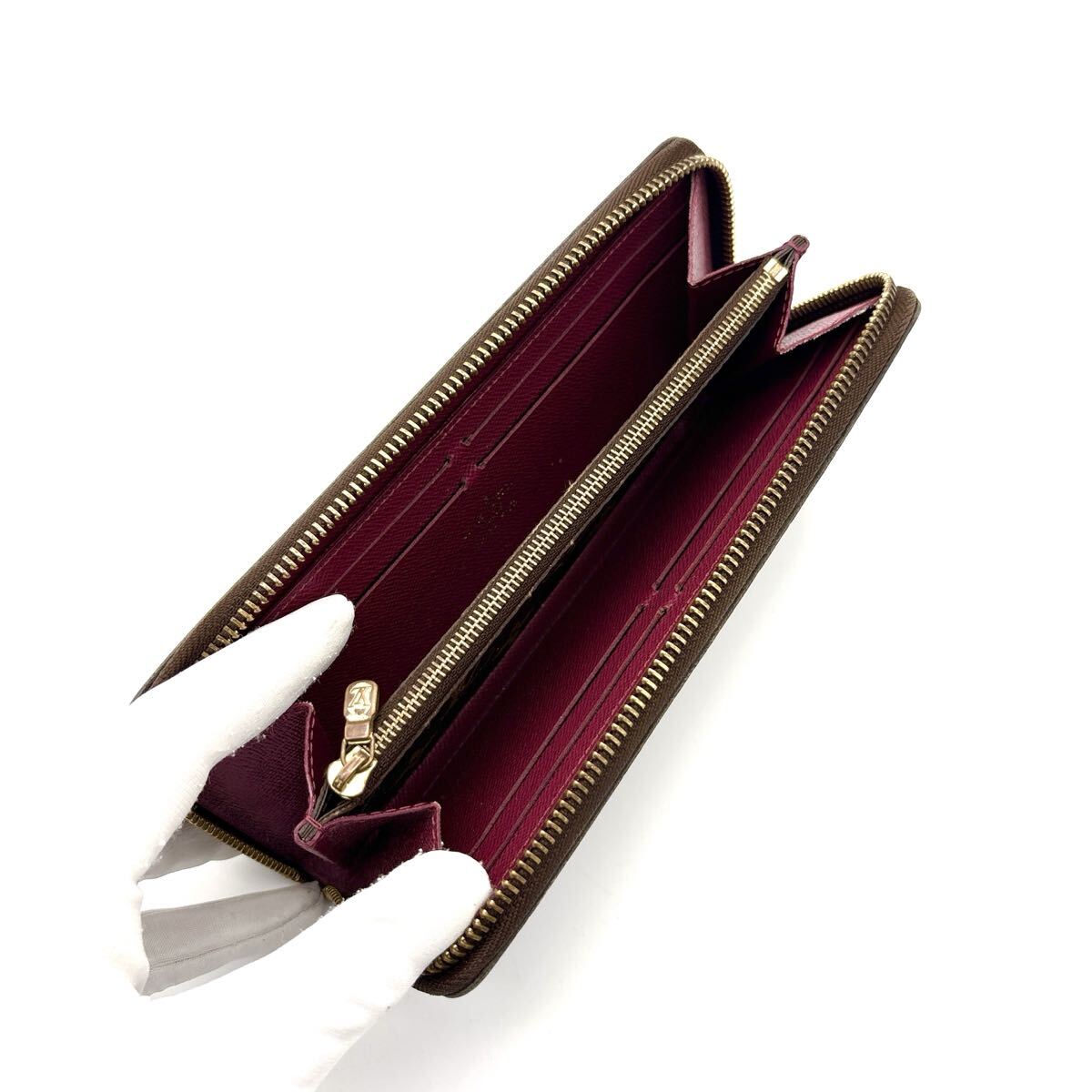 極美品◆LOUIS VUITTON ルイヴィトン ポルトフォイユ クレマンス フューシャ 長財布 モノグラム レディース_画像6