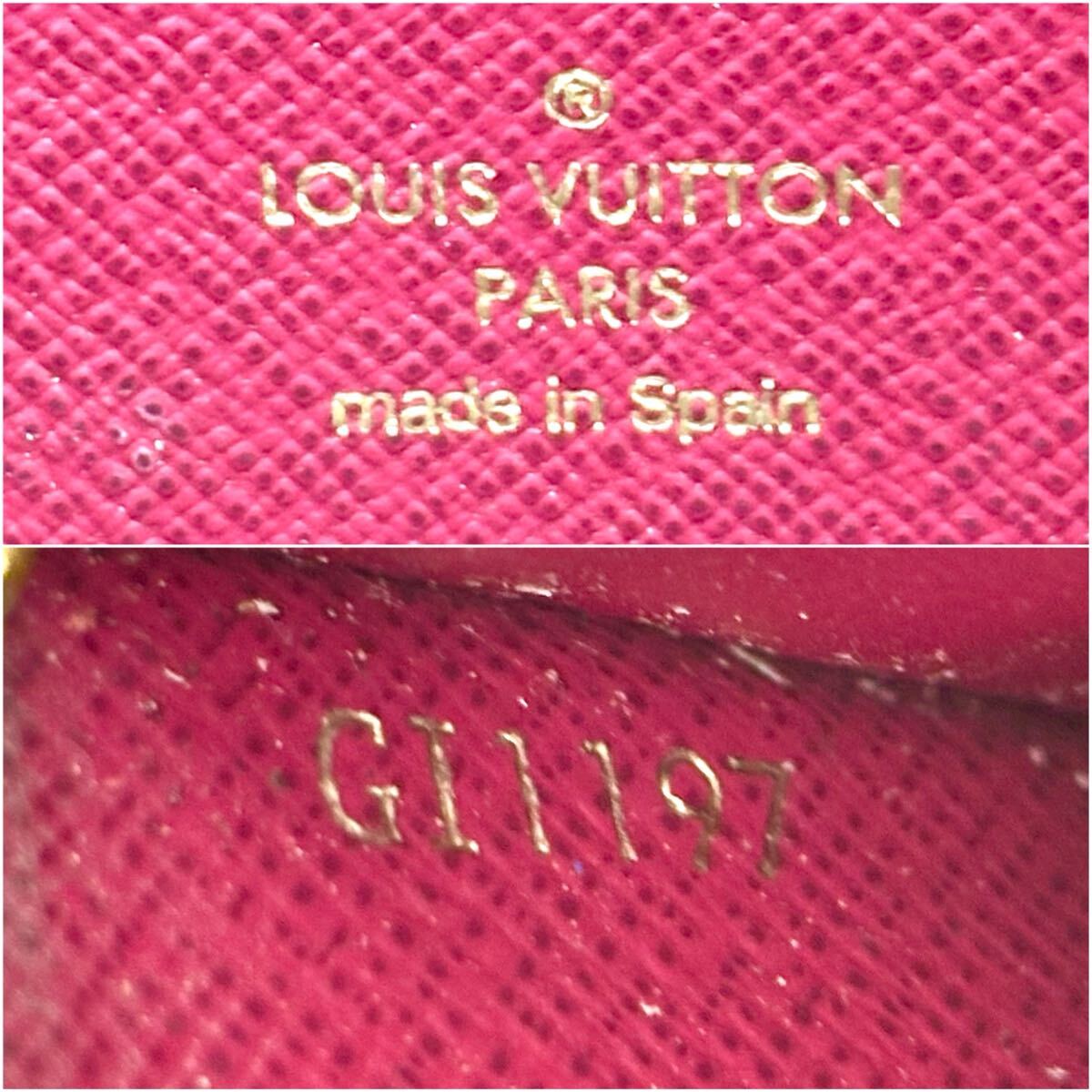 極美品◆LOUIS VUITTON ルイヴィトン ポルトフォイユ クレマンス フューシャ 長財布 モノグラム レディース_画像9