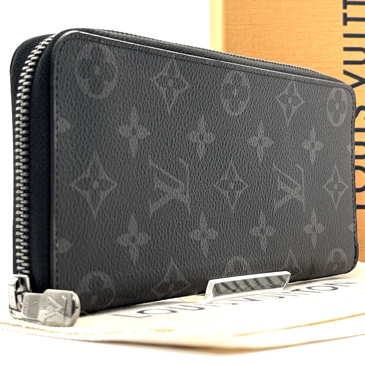 現行◆未使用級◆LOUIS VUITTON ルイヴィトン ジッピーヴェルティカル モノグラム エクリプス 長財布 ノワール ブラック_画像1