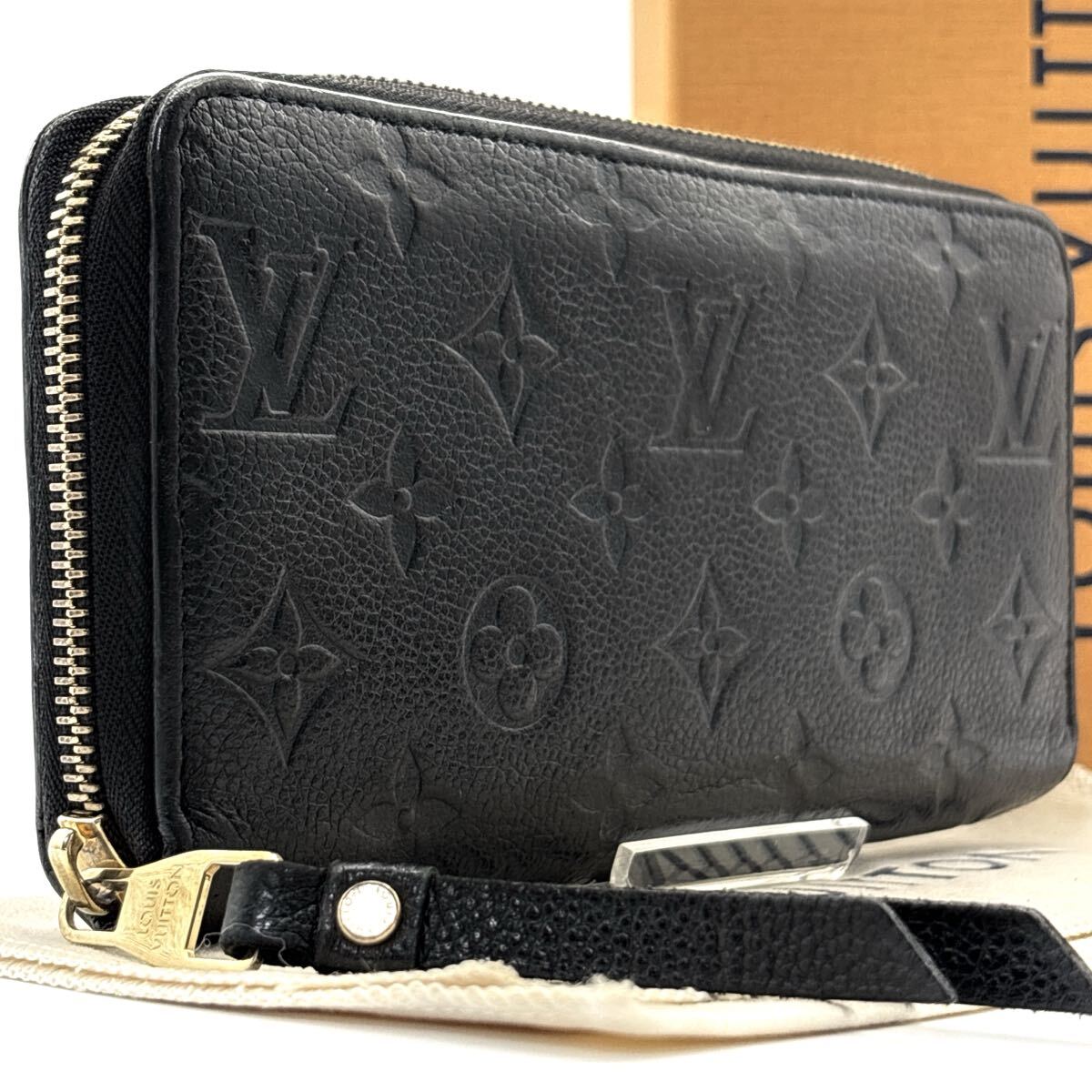 現行型◆LOUIS VUITTON ルイヴィトン ジッピーウォレット モノグラム アンプラント 長財布 ロングウォレット ノワール ブラック_画像1