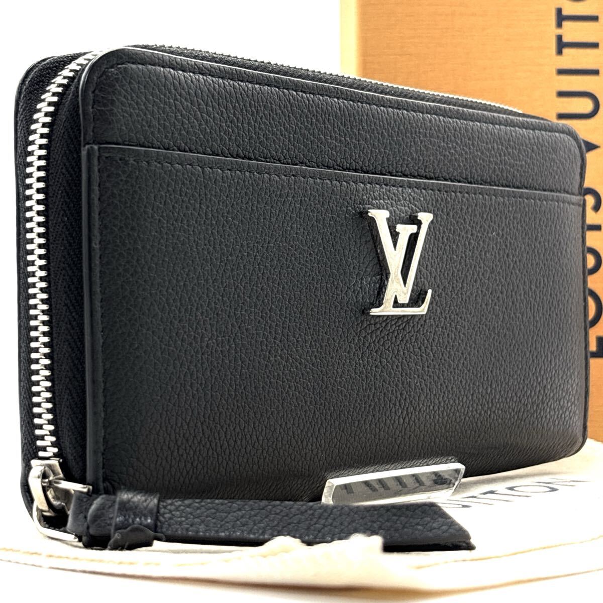 現行◆極美品◆LOUIS VUITTON ルイヴィトン ジッピーウォレット ロックミー LVロゴ 長財布 ノワール ブラック メンズ_画像1