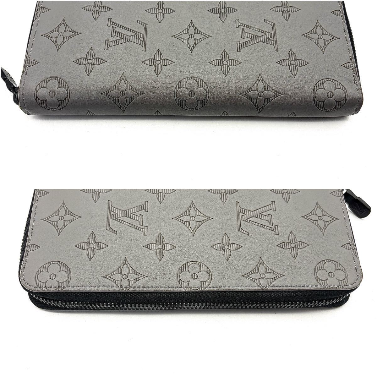 現行◆未使用級◆LOUIS VUITTON ルイヴィトン ヴェルティカル モノグラム シャドウ 長財布 グレー メンズ_画像3